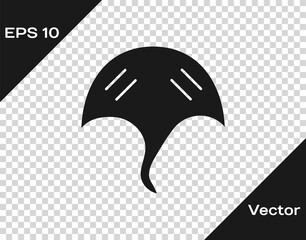 Black Stingray icon isolated on transparent background. Vector.
