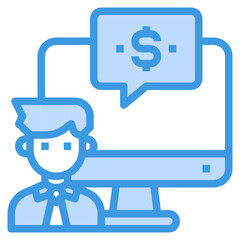 Businessman blue outline icon