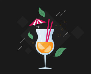  Isolated vector cocktail in flat style