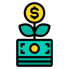 Money Tree filled outline icon