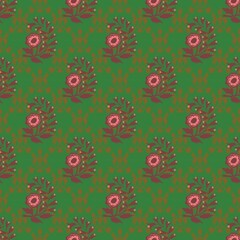 Indian Floral Vector Seamless Pattern design