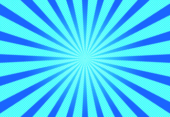 放射線のイラスト背景　青色