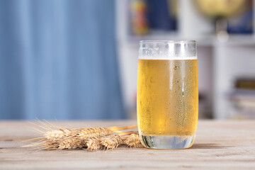 Cold beer and wheat ears