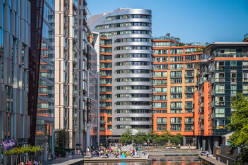 Modern apartments at Paddington Basin in London