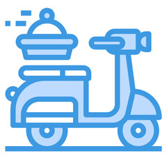 Scooter blue outline icon