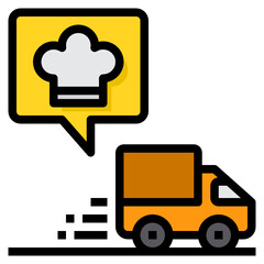 Delivery Truck filled outline icon