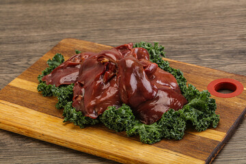 Raw chicken liver for cooking