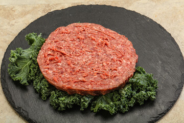 Raw beef burger cutlet for burger