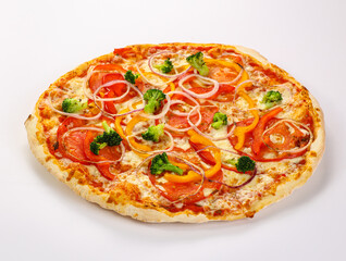 Vegetarian pizza with vegetables and cheese
