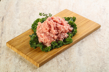Raw pork minced meat for cooking