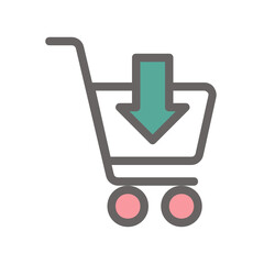 Cart filled outline icon.