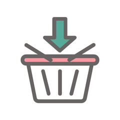 Cart filled outline icon.