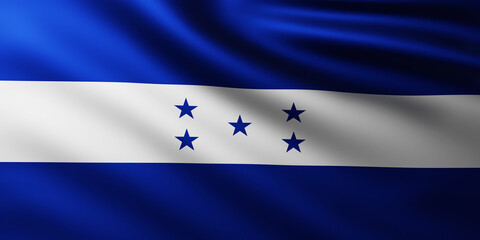 Large Flag of Honduras Republic fullscreen background in the wind