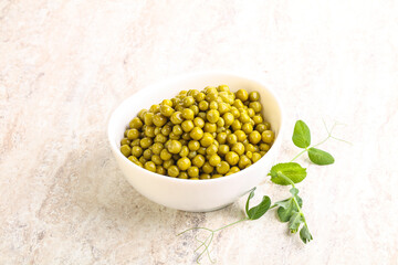 Marinated Green peas in the bowl