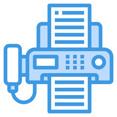Fax blue outline icon
