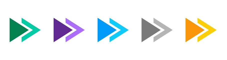 Modern web arrows colourful set, great design for any purposes. Cursor icons set. 