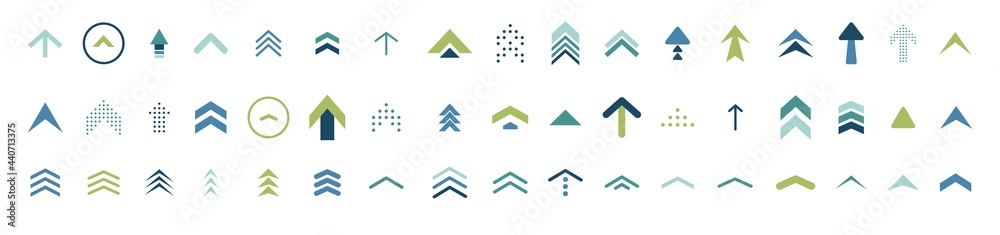 Wall mural swipe up icon set. isolated arrows vector move up logo