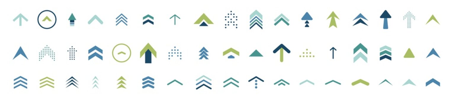swipe up icon set. isolated arrows vector move up logo