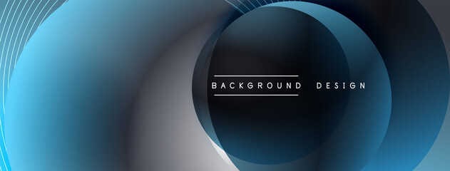 Gradient circles with shadows. Vector techno abstract background. Modern overlapping forms wallpaper background, design template