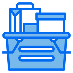 Basket blue line icon