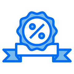 Discount blue line icon