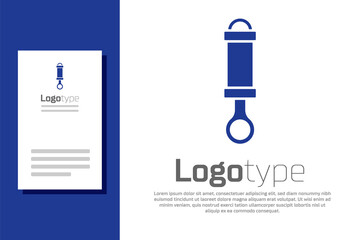 Blue Shock absorber icon isolated on white background. Logo design template element. Vector