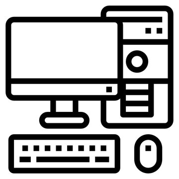 black computer setup icon clip art preview