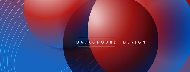 Gradient circles with shadows. Vector techno abstract background. Modern overlapping forms wallpaper background, design template