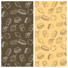 fast food doodle patterns