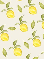 Watercolor lemon paper texture and pattern