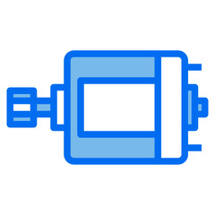 dc motor blue line icon