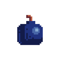 Bomb icon. Pixel art style. Game assets. 8-bit style. Old school computer graphic design. Isolated abstract vector illustration. 