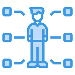 Skill blue outline icon