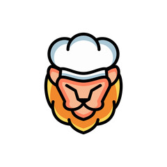 Simple Mascot Vector Logo Design shape lion chef