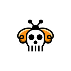 Simple Mascot Vector Logo Design shape bee skull