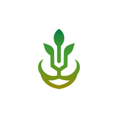 Logo Design Vector Combination of lion and leaf. Abstract emblem, design concept, logo, logotype element, template