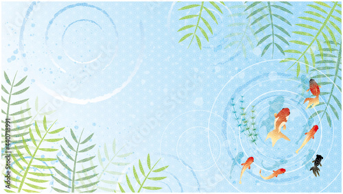 夏 金魚 水 暑中お見舞い 背景 Wall Mural Wallpaper Murals Ken 夏 金魚 水 暑中お見舞い 背景 Wall Mural Wallpaper Murals Ken