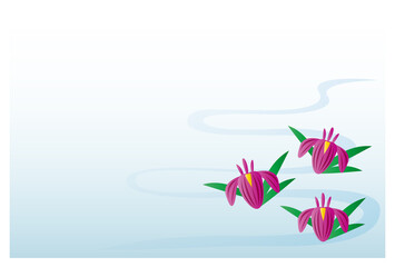 喪中はがき　菖蒲の花