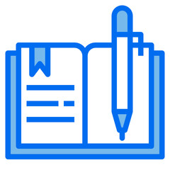 notebook blue line icon
