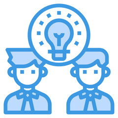 Idea blue outline icon