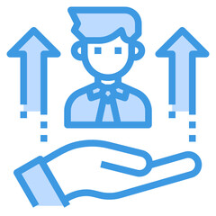 Leader blue outline icon
