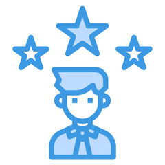 Star blue outline icon