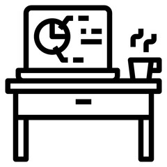 Desk outline icon