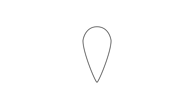 Finding a location. Eye line icon animation. Search concept. GPS location pointer animated icon.  Turning an eye into a location sign. Shape animation.  MP4. Ten seconds.