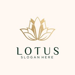 Set of creative abstract lotus logo Linear style lotus flower logo template