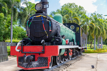 steam locomotive train Used in the past of the war