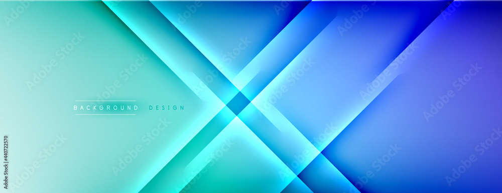 Aufkleber Abstract background - lines composition created with lights and shadows. Technology or business digital template. Trendy simple fluid color gradient abstract background with dynamic