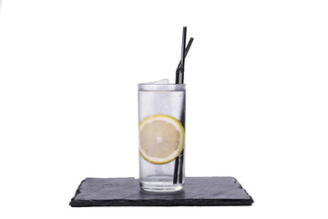 Gin and Tonic cocktail isolated on white background