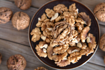Plump and oily walnut kernels