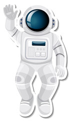 Fototapeta premium Astronaut or spaceman cartoon character in sticker style